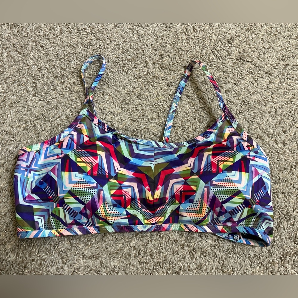 EARTHBOUND Multi-Color Geometric Bikini Top Padded Size XL Summer Beach Strappy